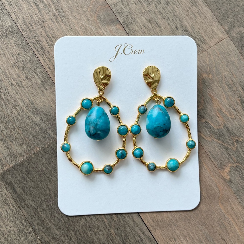 NWT JCrew Semi-precious stone statement earrings